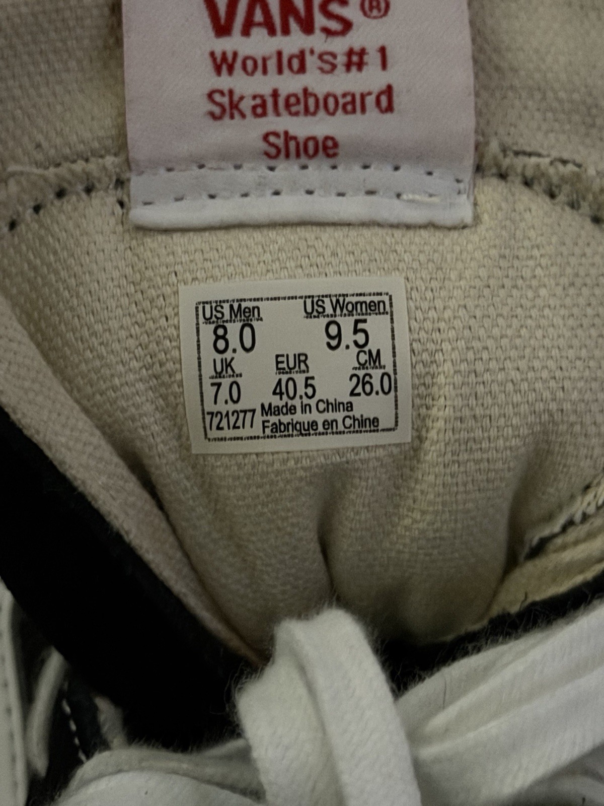 Vans Sk8 Hi Black White Skate Shoes Men 8 Women 9.5 Classic High Top