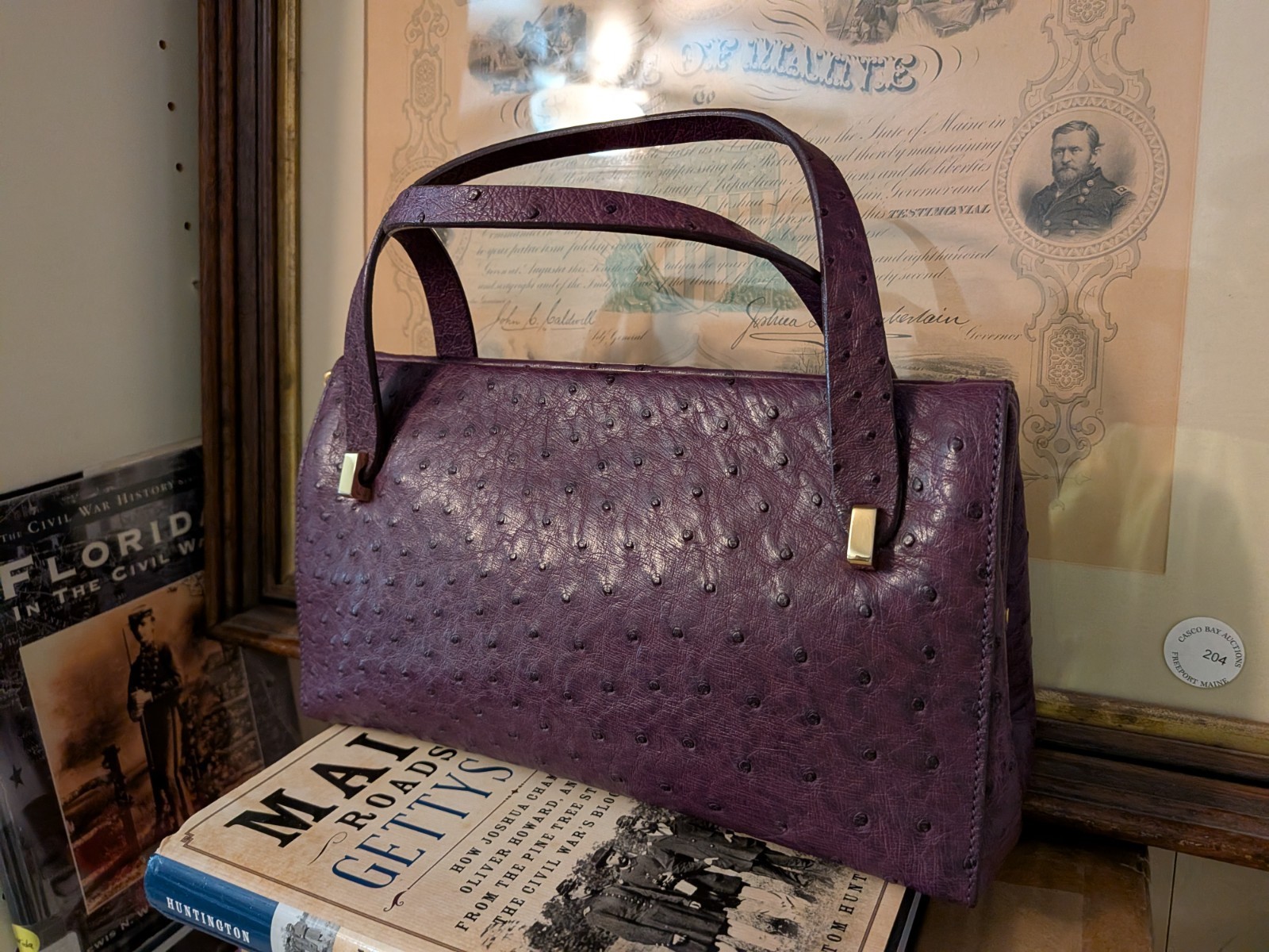 GORGEOUS! Mauro Governa for Suarez New York PURPLE OSTRICH TOTE