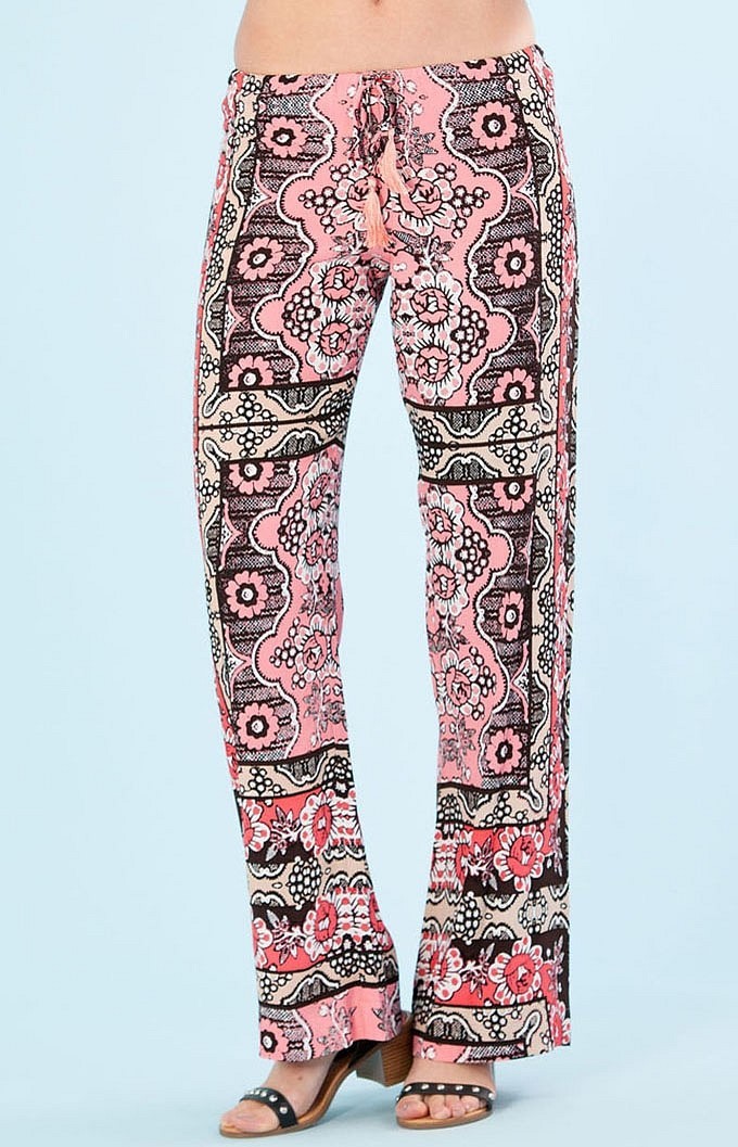 Hale Bob Floral Print Pants XS S Blue Green Pink NWT 6ARF8334