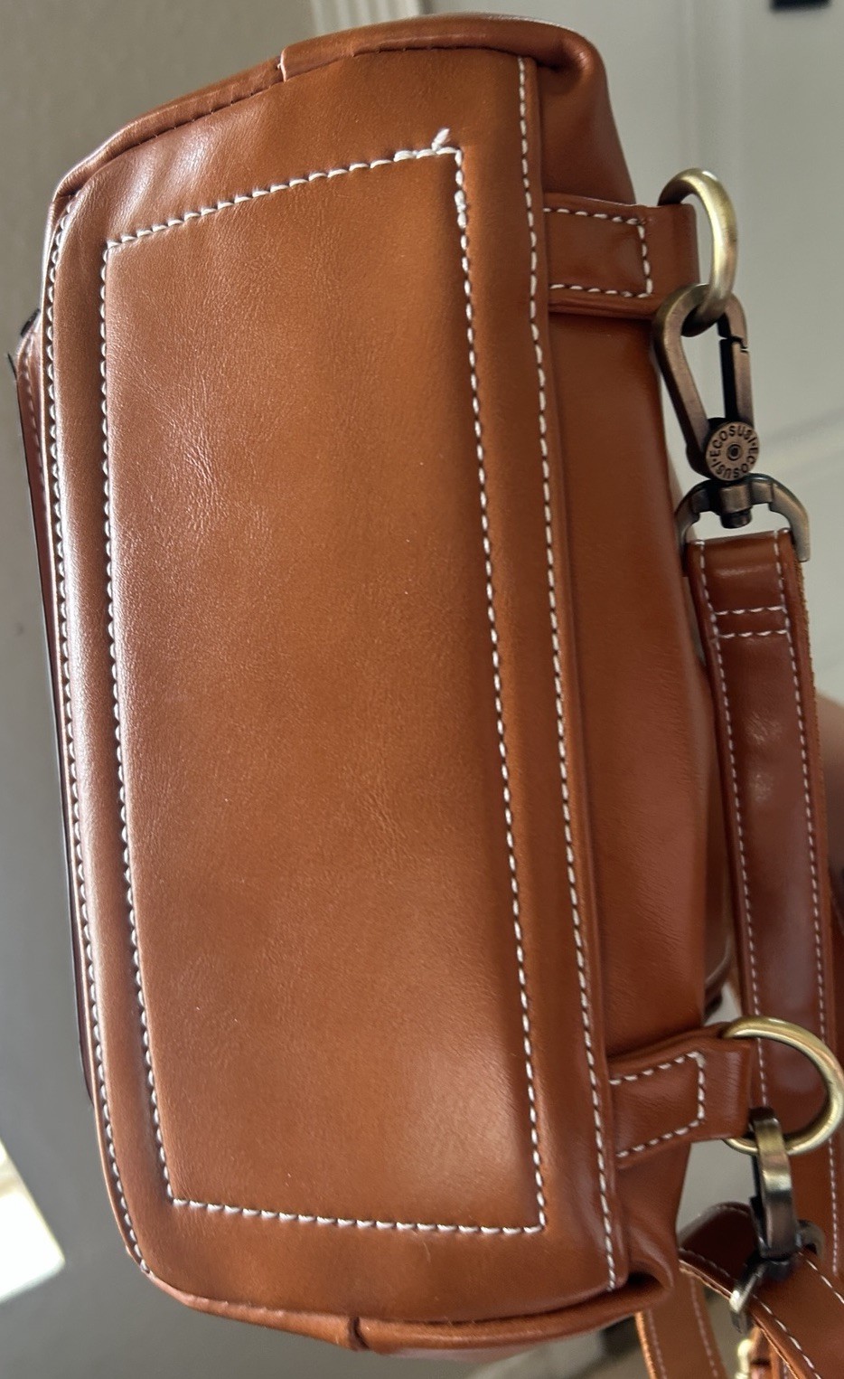 ECOSUSI Women’s Brown Backpack Purse Top Handle Magnetic Buckle Inner Pockets