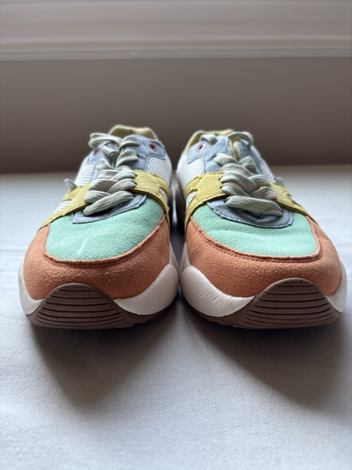 ODAJE ex M. MOUSTACHE LISON Sweden Vegan and Mesh Green Lemon Sneakers Size 38