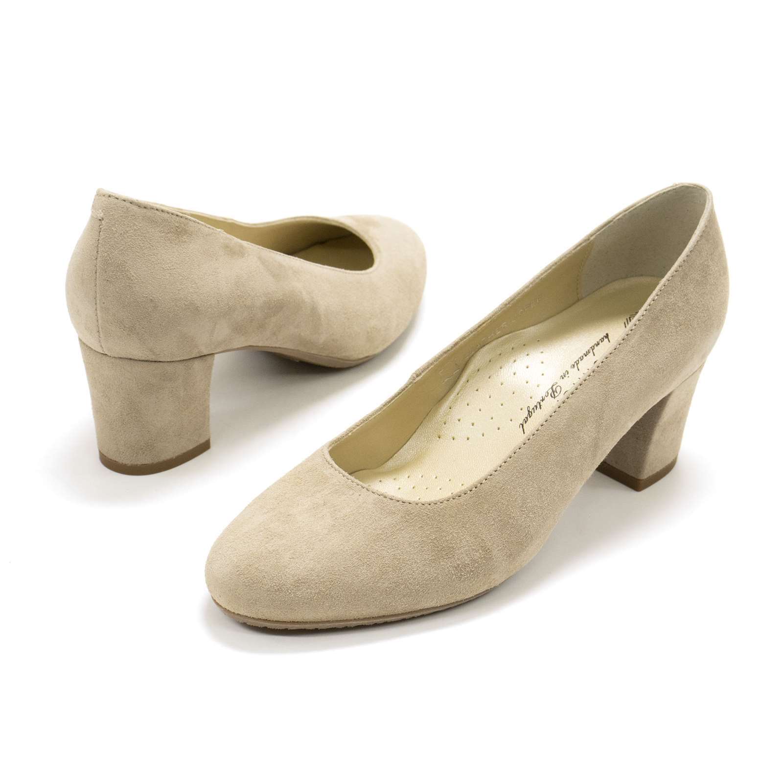 Womens Eric Michael Abby Beige Suede Pumps Comfortable High Heel Pumps New