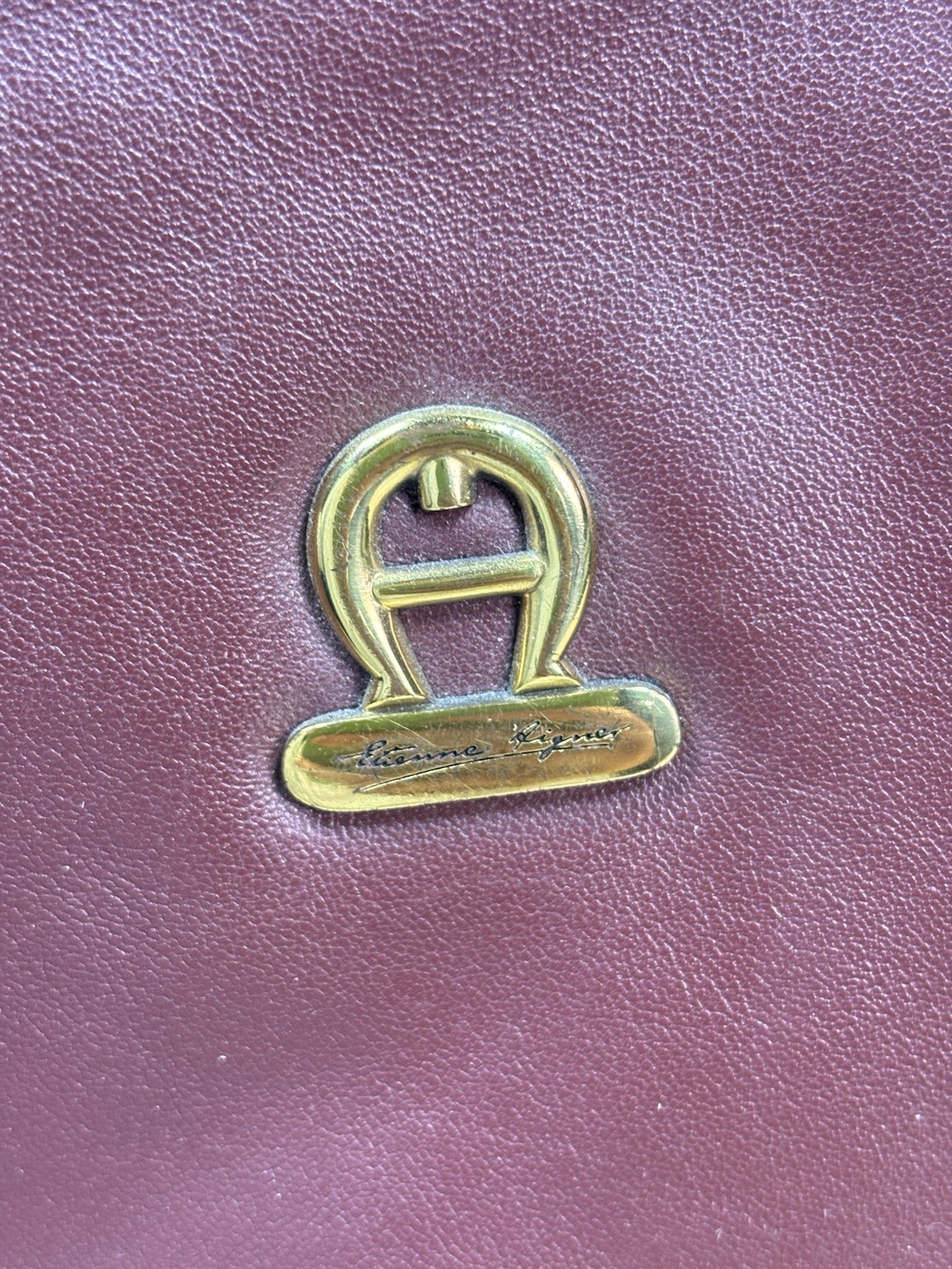 1980s Etienne Aigner Oxblood Leather Knotted Hobo Bag Curved Scoop Purse