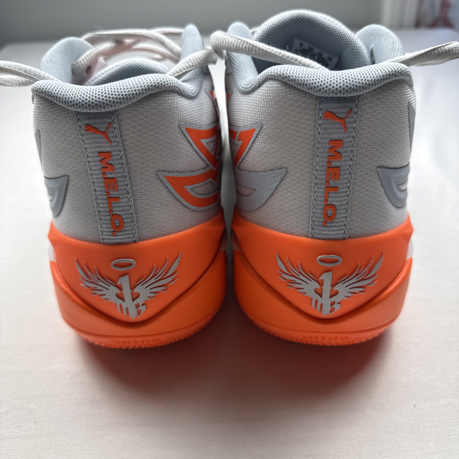 Puma LaMelo Ball MB.02 Platinum gray/Ultra Orange Mens Sz 12 378288 02
