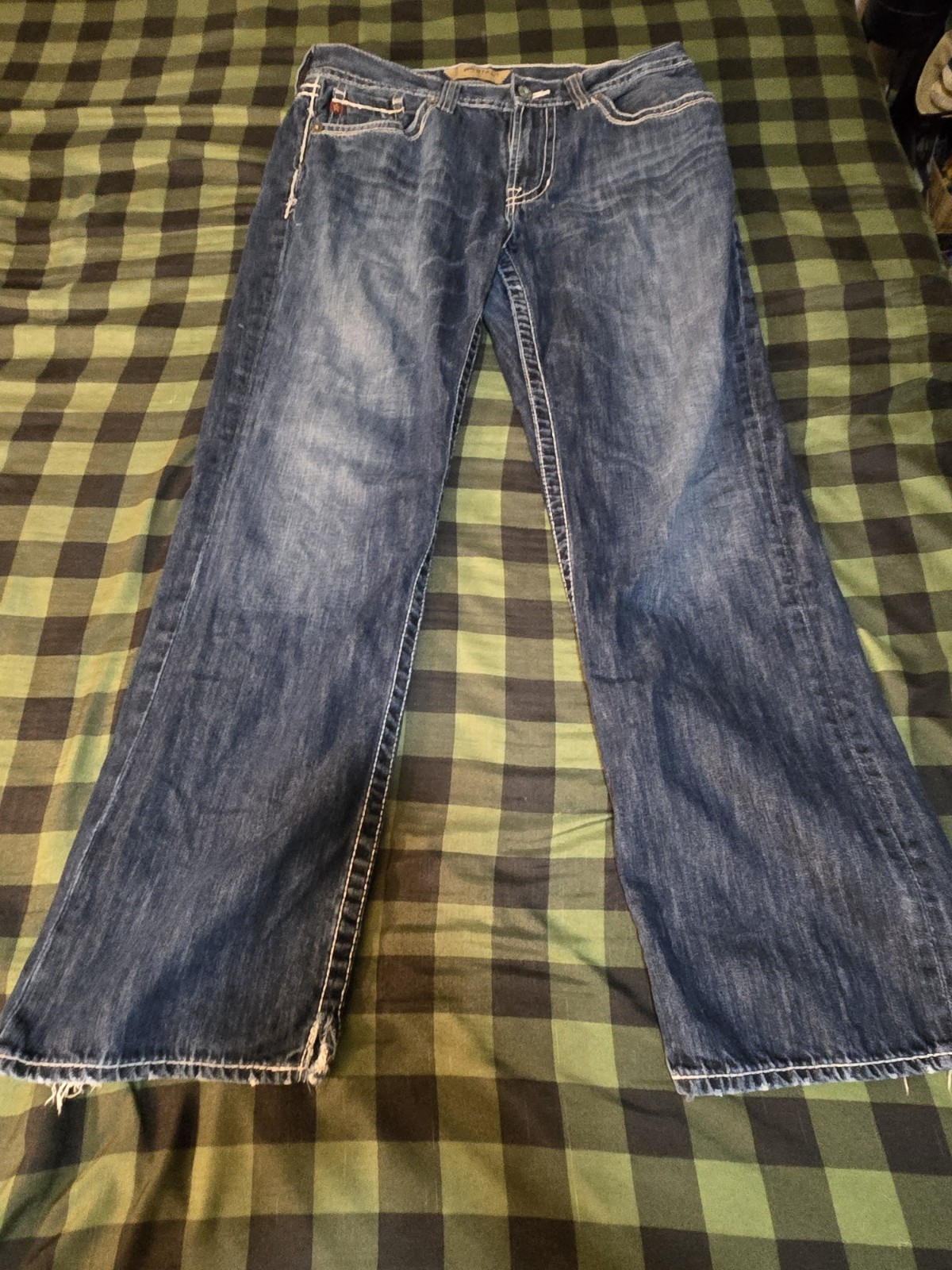 BIG STAR Men’s Blue Denim Jeans Medium/Dark Wash Bootcut Fit Regular