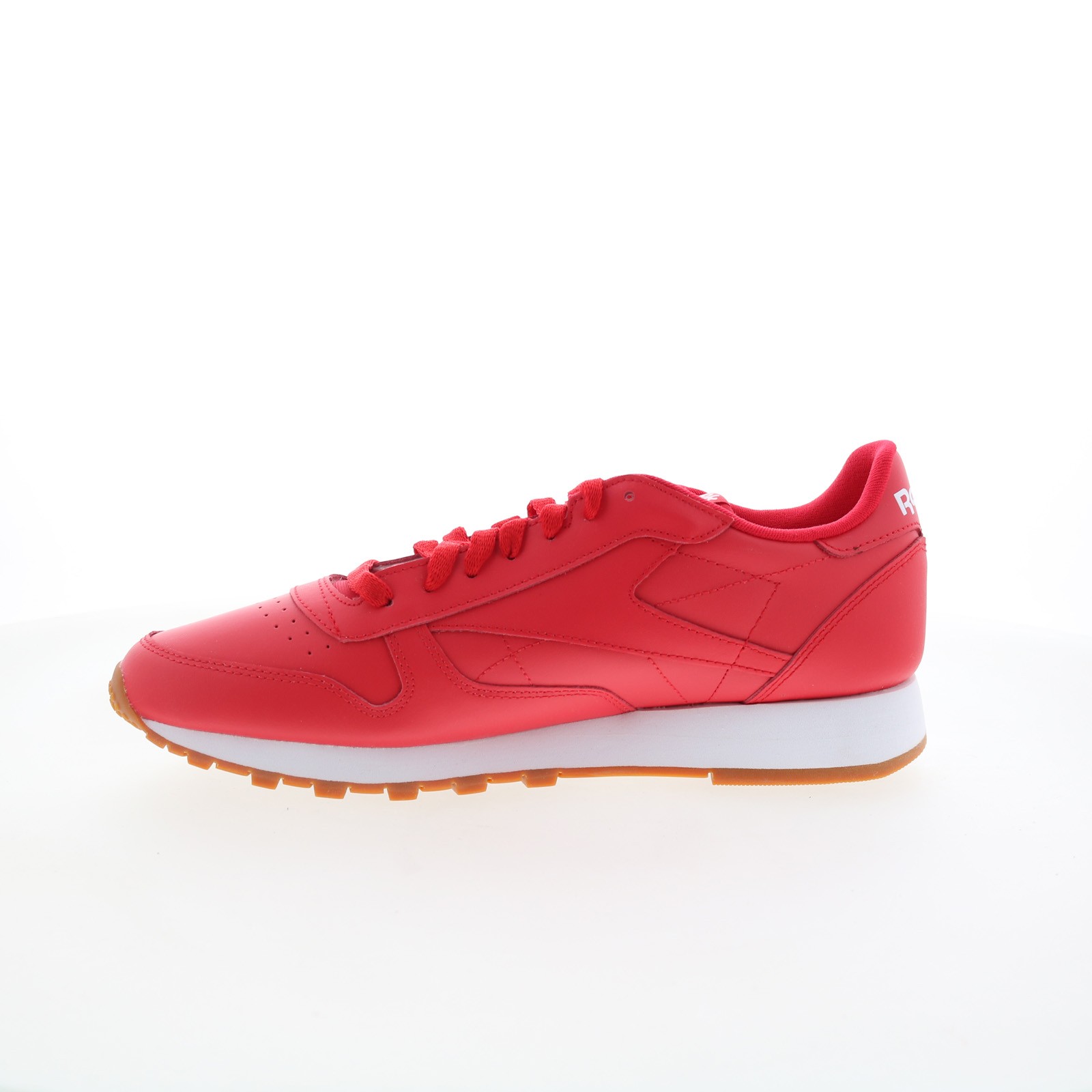 Reebok Classic Leather Mens Red Leather Lace Up Lifestyle Sneakers Shoes