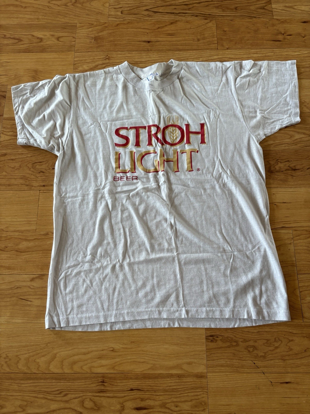 Vintage 80s Stroh’s Beer Shirt Adult XL – Fits Large – USA Single Stitch