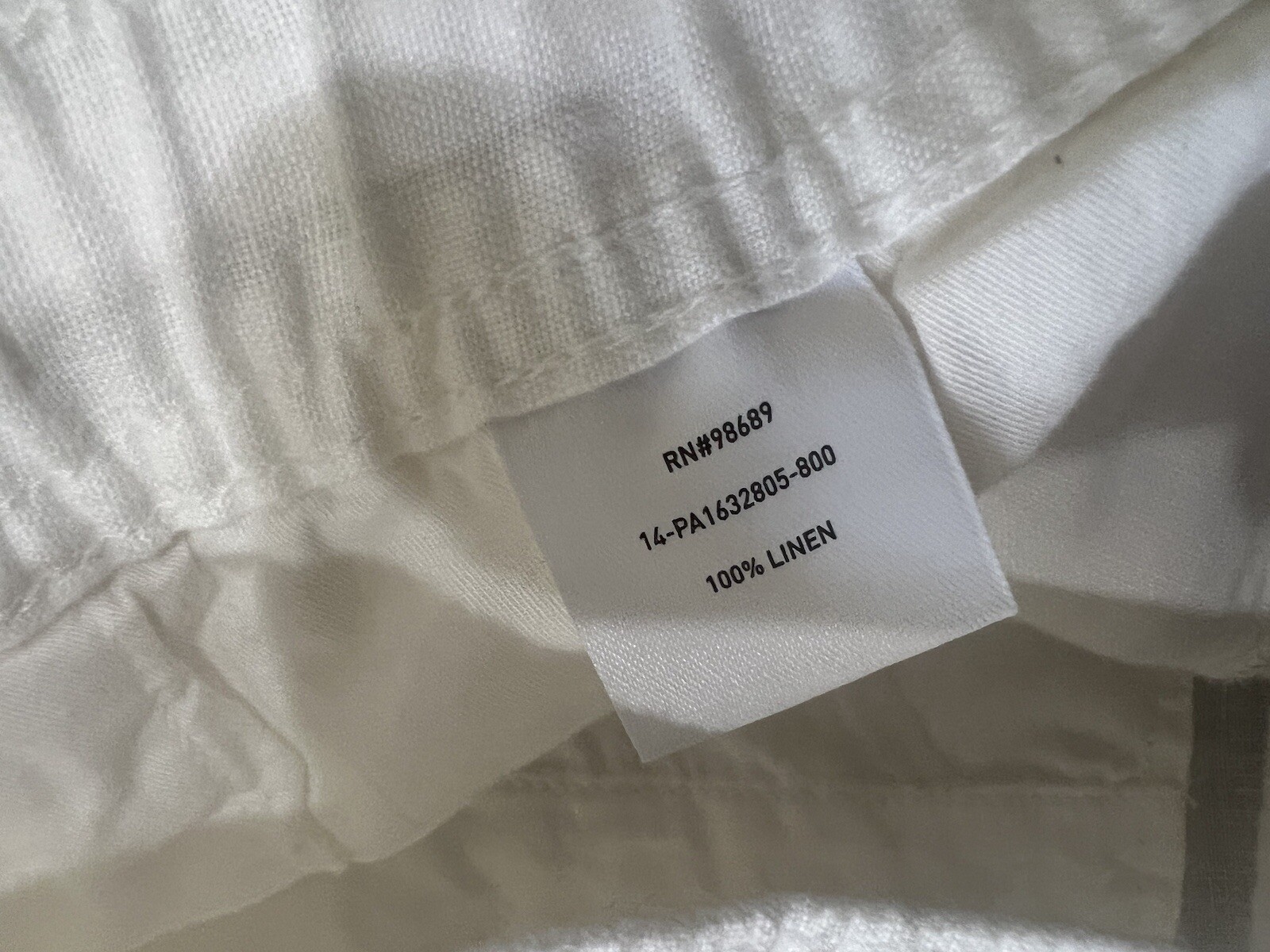Todd Snyder Italian Linen Men’s Relaxed Leisure Beach Lagenlook White Pants XL