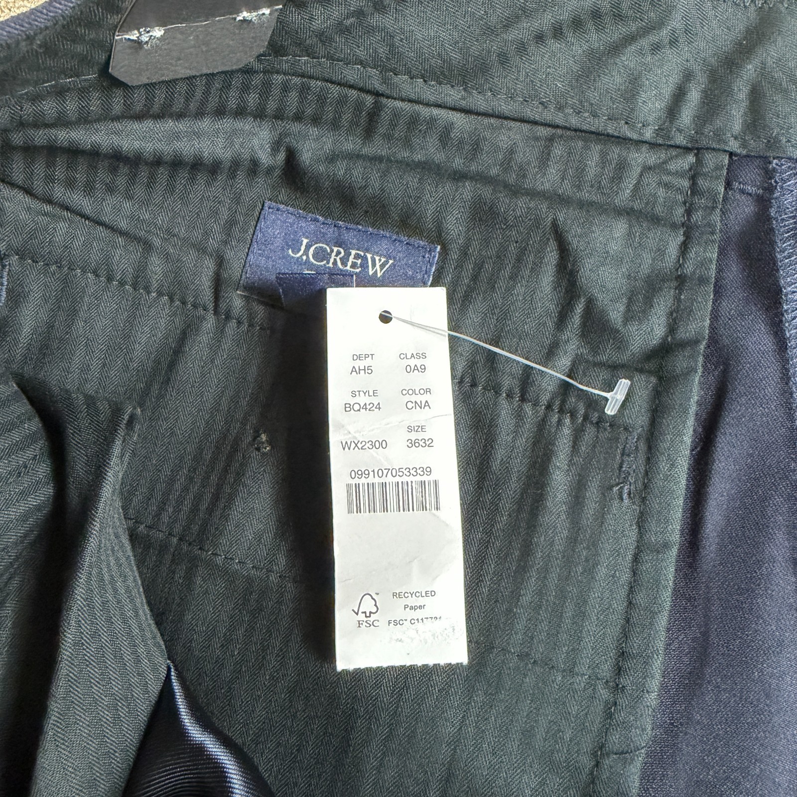 J.Crew Bowery Slim Stretch Wool Blend Dress Pants Blue Size 36X32 NWT MSRP $148