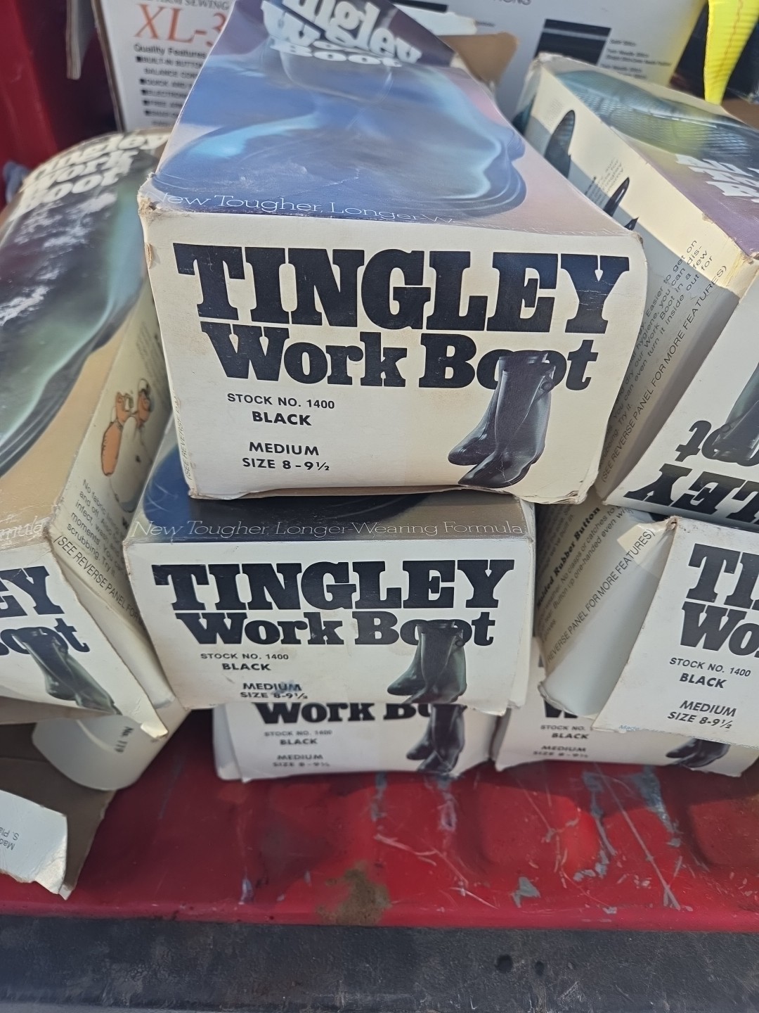 ONE PAIR ONLY TINGLEY RUBBER WORK BOOT STOCK NO 1400 MEDIUM 8-9 1/2 SELLING MORE
