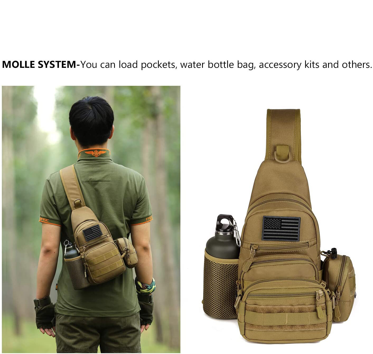Men Outdoor Tactical Backpack Shoulder Sling Bag Chest Pack Sport Travel Hiking