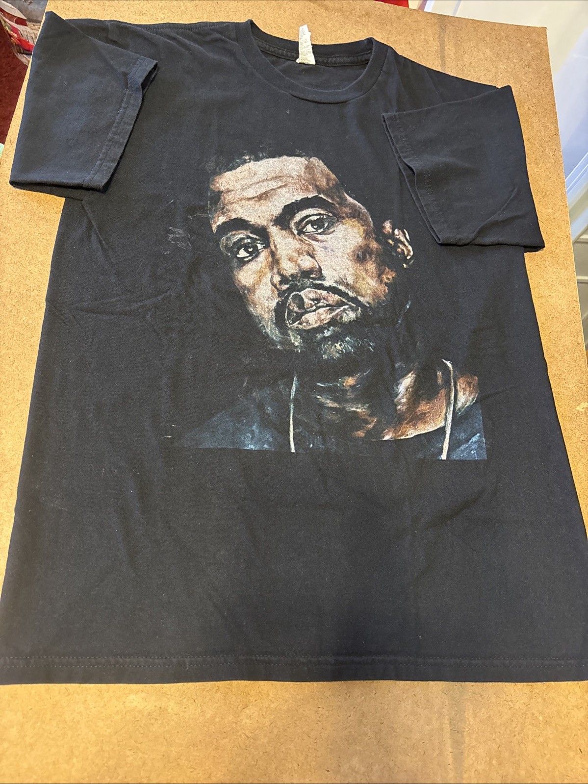 RARE KANYE WEST YE DONDA PORTRAIT PAINTING GRAPHIC TEE T SHIRT BLACK MEDIUM
