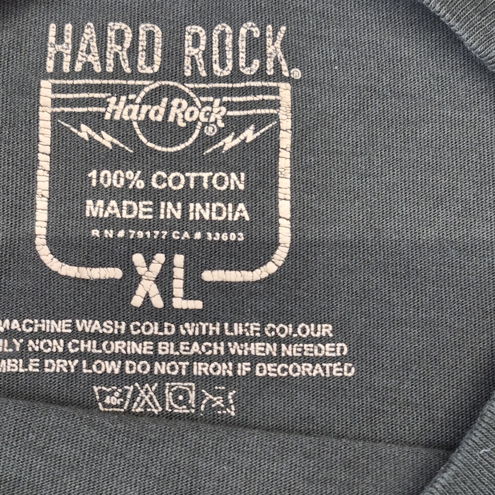 Hardrock Las Vegas 1971 Logo Stitching T Shirt Mens XL Short Sleeve Dk Brown EUC