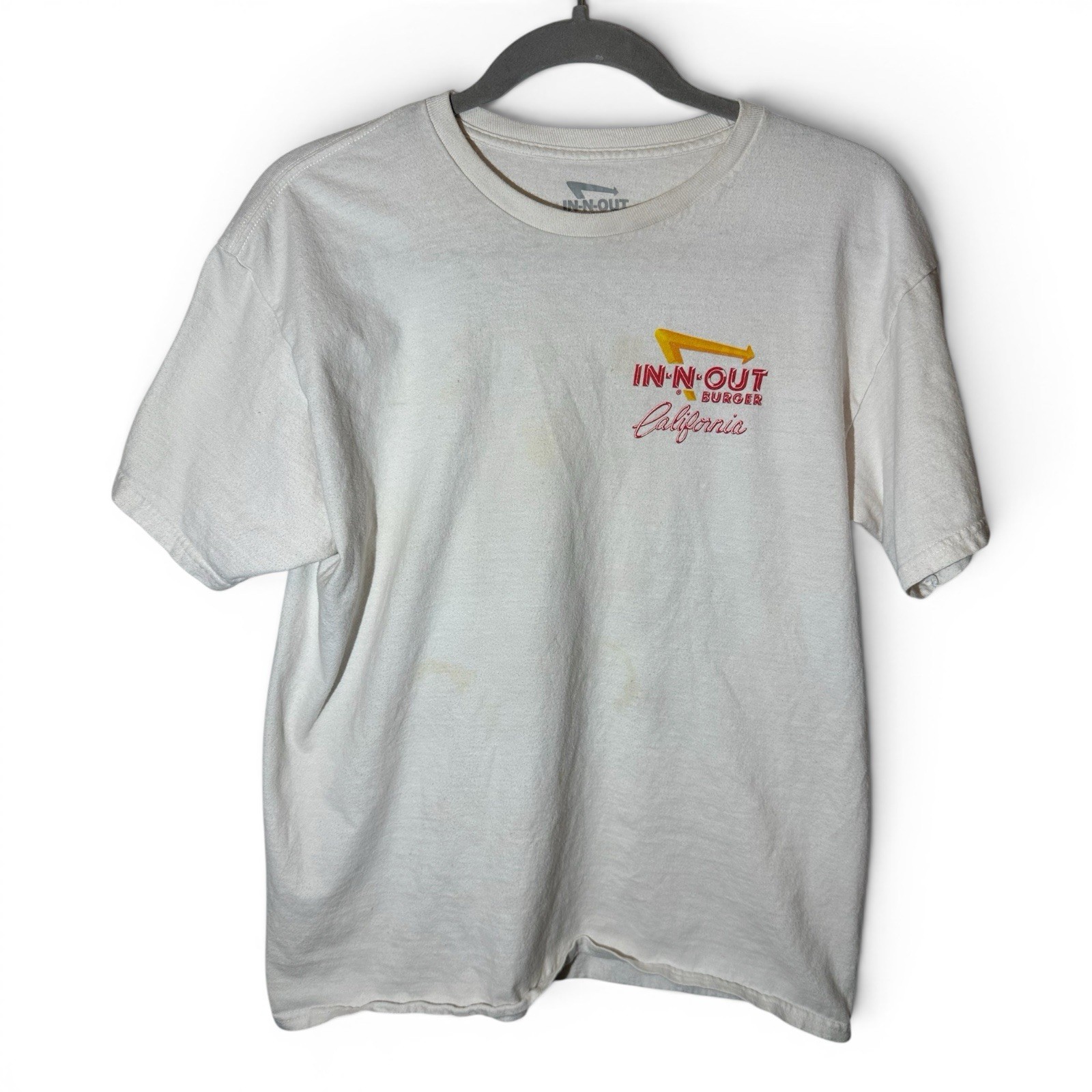 In-N-Out Men’s T-Shirt Size M White Burger California Classic Cars Graphic Tee