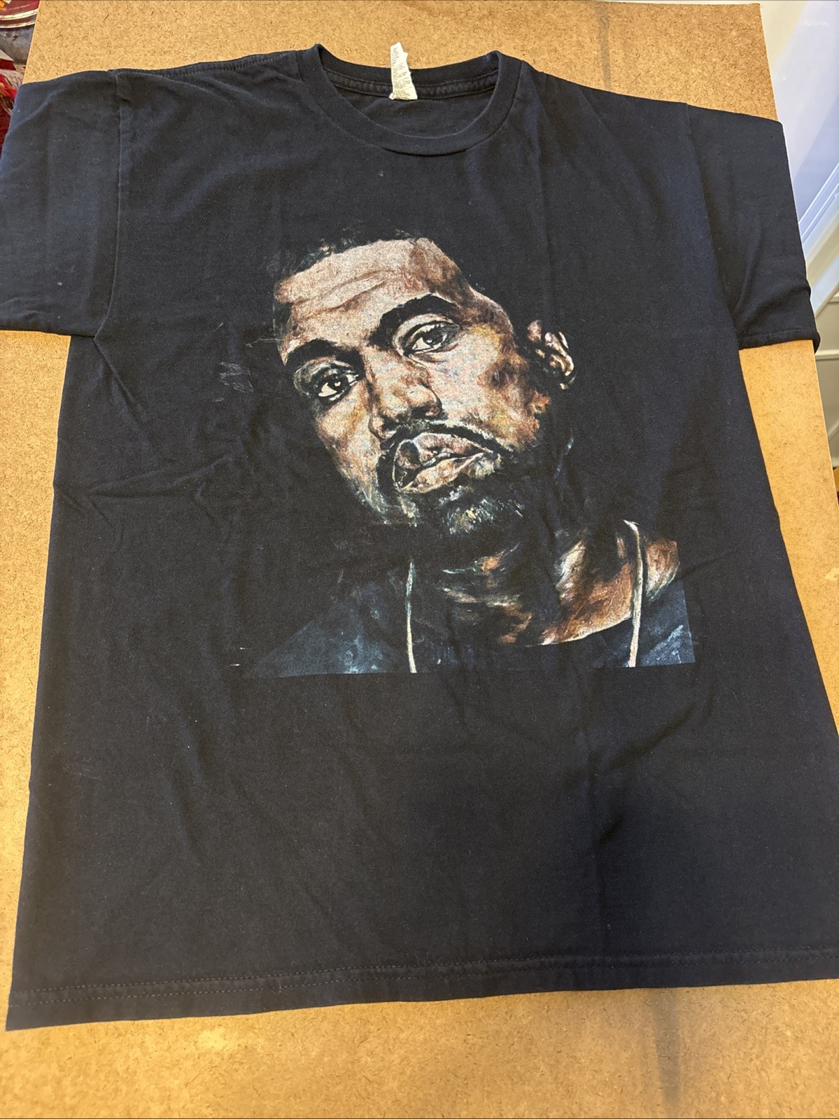 RARE KANYE WEST YE DONDA PORTRAIT PAINTING GRAPHIC TEE T SHIRT BLACK MEDIUM