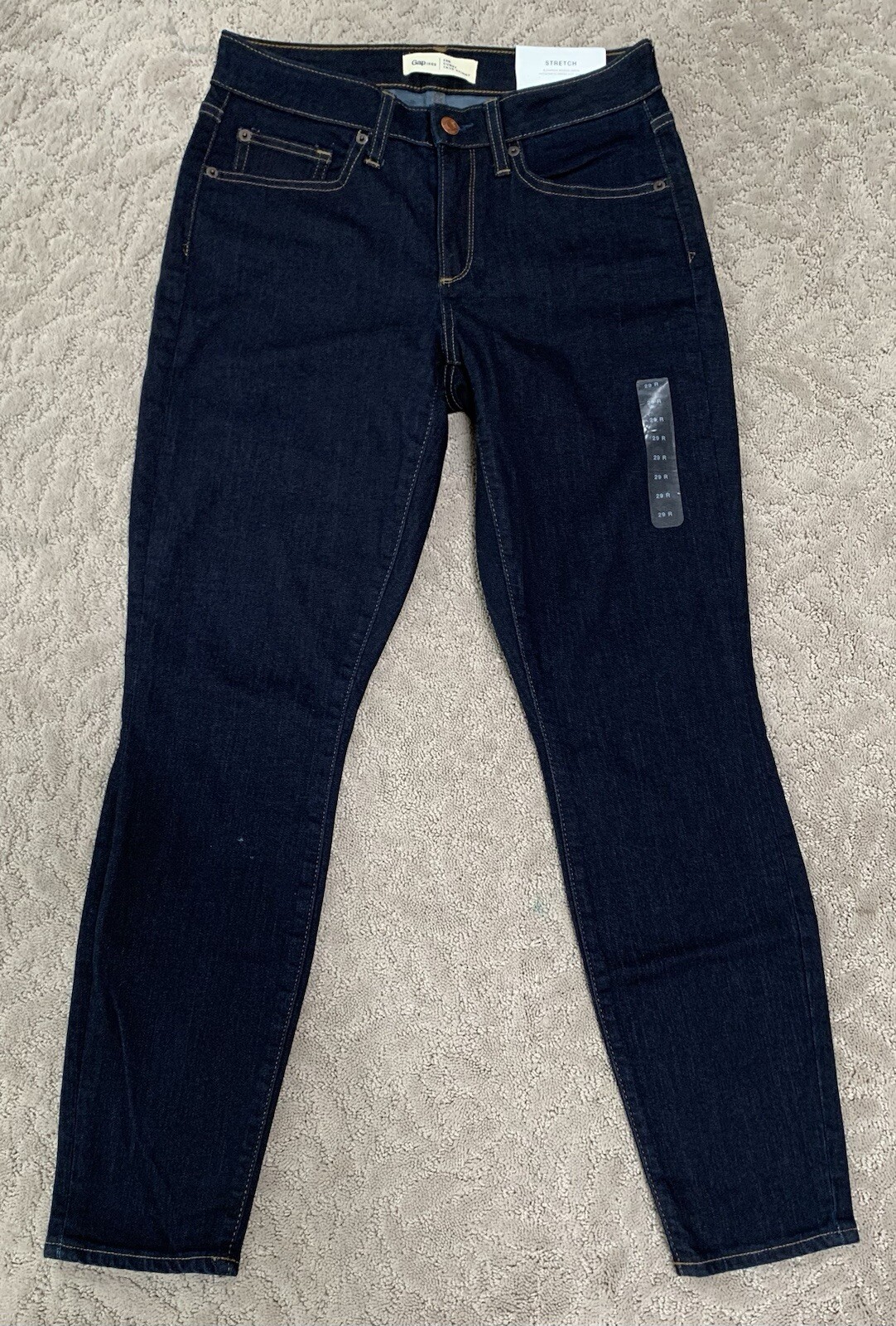 NWT GAP 1969 Womens Curvy True Skinny Jeans 29R Dark Wash Stretch Denim