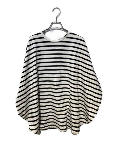 LE PHIL Women’s White Black Back Slit Jersey Pullover Cropped Cotton Top