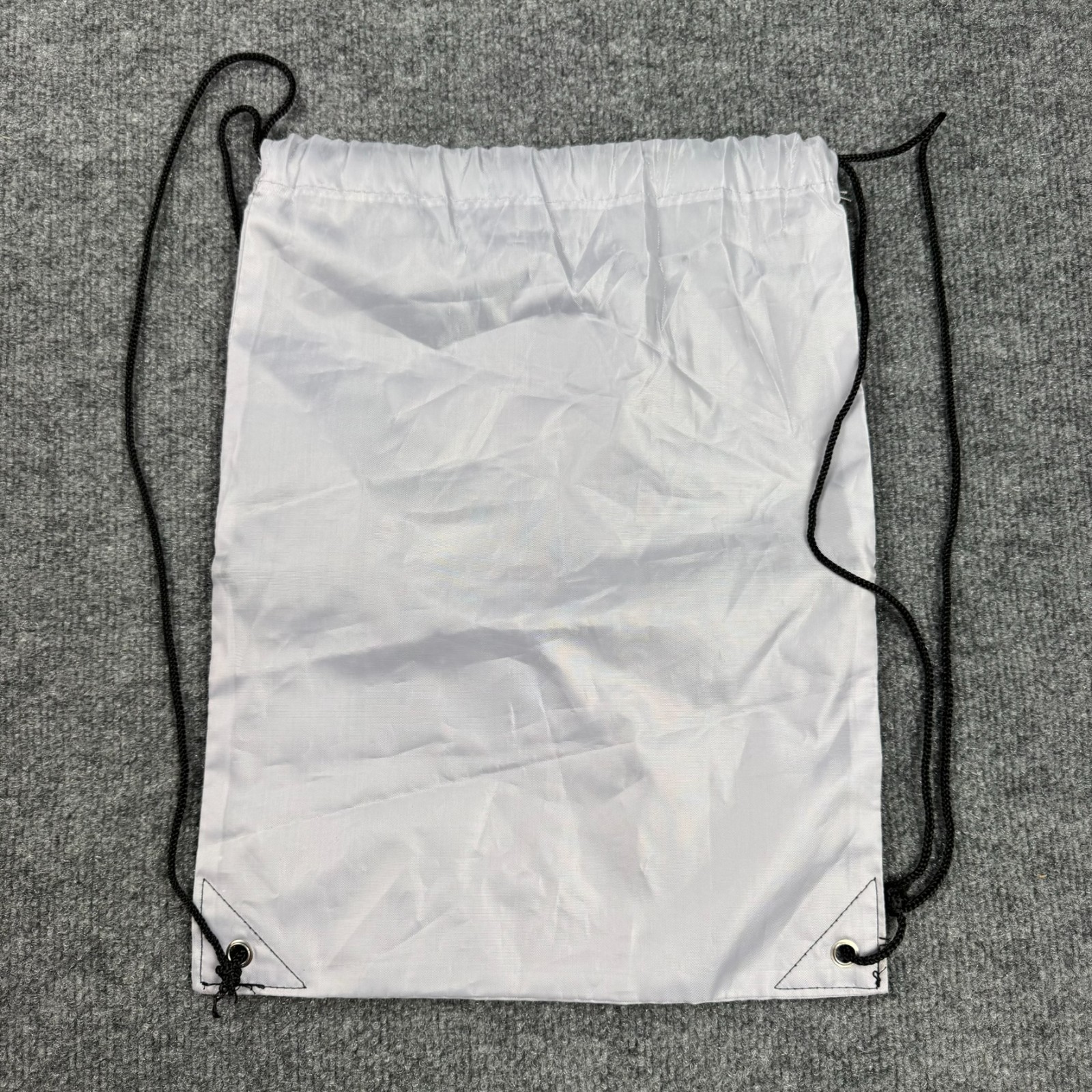 Silver Drawstring Cinch Backpack Sport Sackpack Bag with Zipper Pocket Unisex