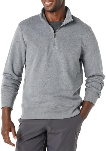 Men’s Quarter-Zip Fleece Pullover Long Sleeve Comfortable Casual Sweatshirt