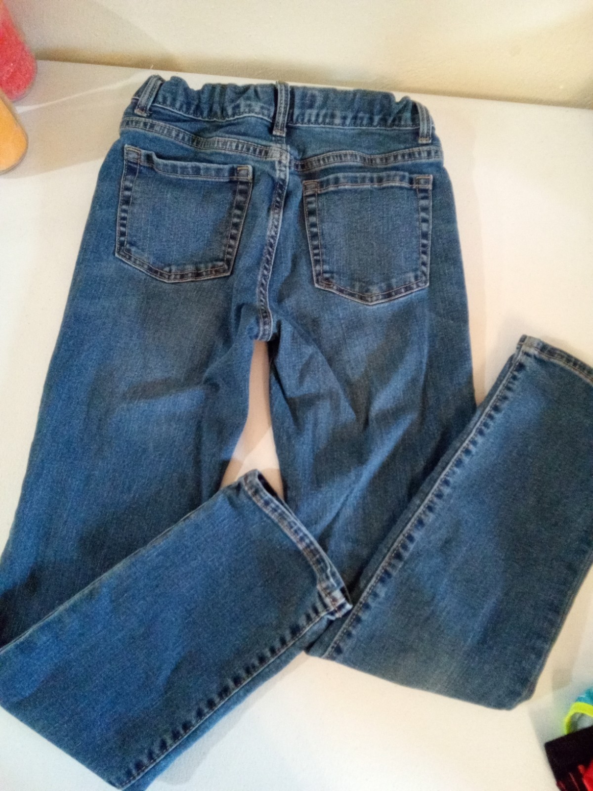 EUC Old Navy Kids Blue Jeans Boys Denim Pants Size 12 Button Zip Fly Skinny Flex
