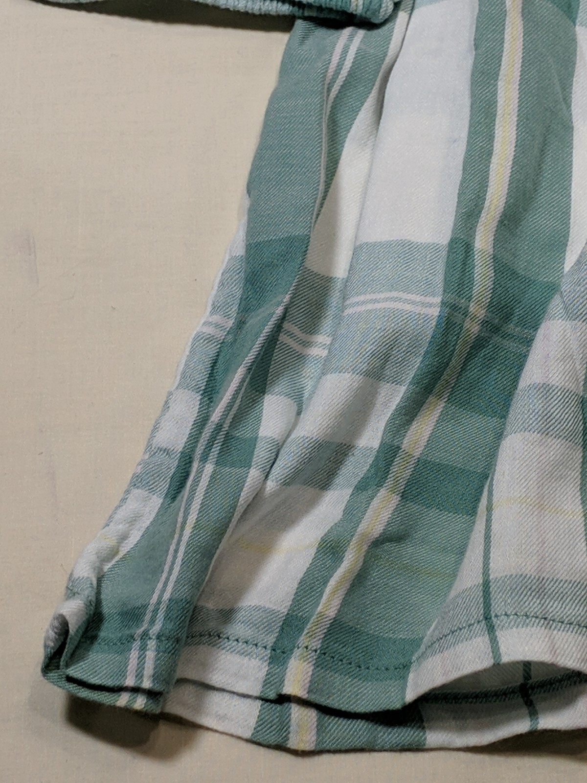 THERE ABOUTS Girl’s Green/White Plaid 1/2 Button L/S Flowy Blouse size 3XL NWT