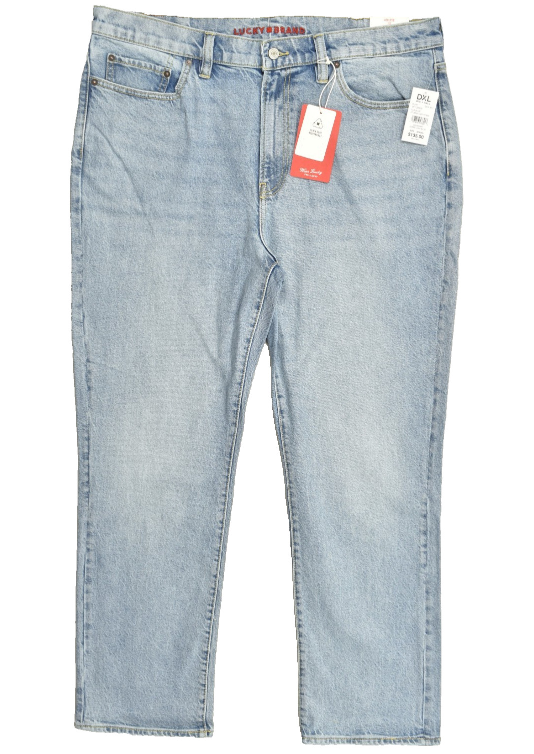 Lucky Brand Men’s Athletic Fit Denim Jeans Monaco Blue 5-Pocket Zip 40×30 NEW