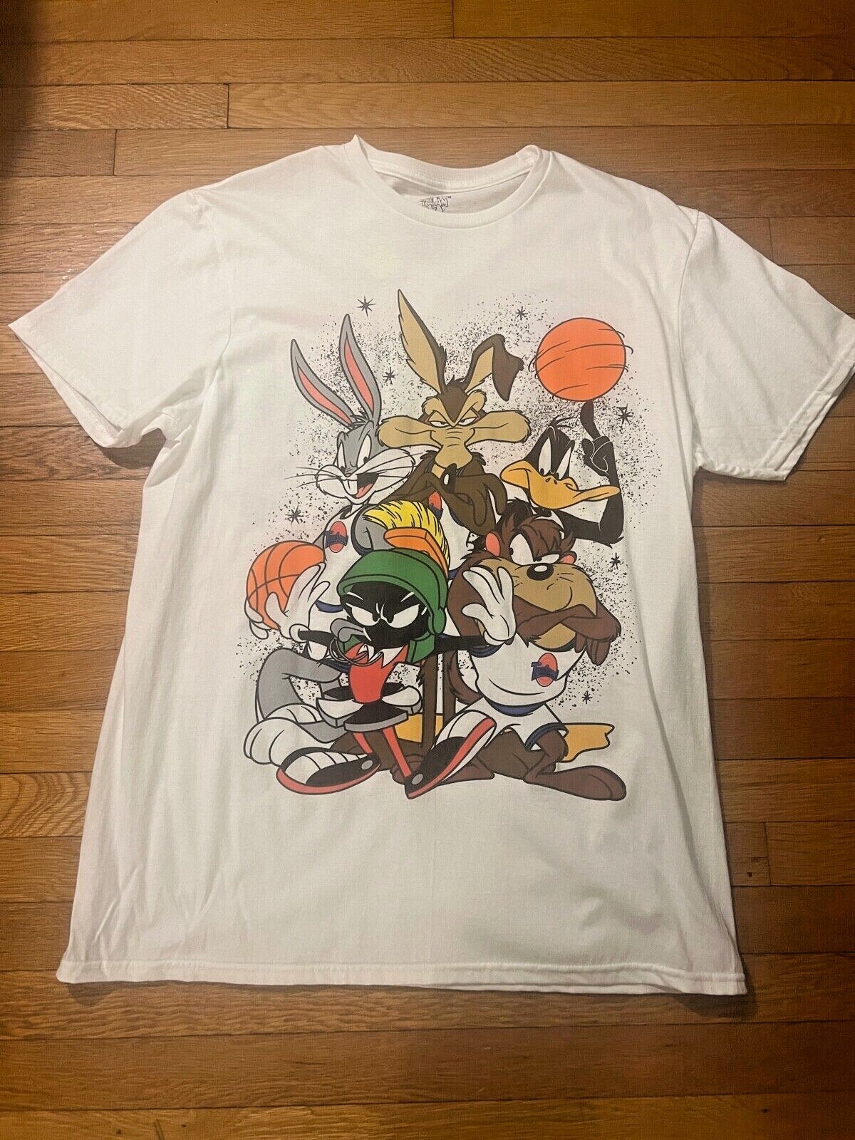 Space Jam All Over Graphic Print T-Shirt Shirt Tee Men 90’s Looney Tunes Movie