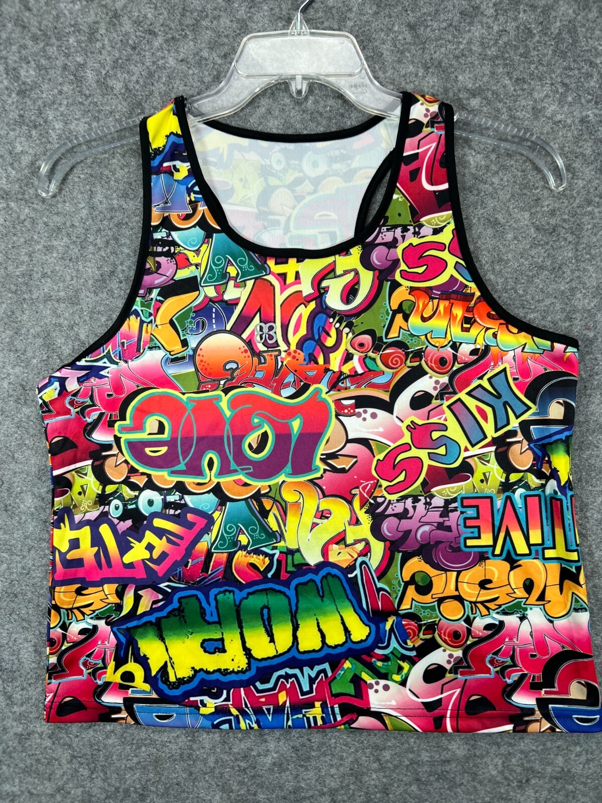 90s Hip Hop Tank Top Shirt Womens XL Mulitcolor Colorful Top Sleeveless
