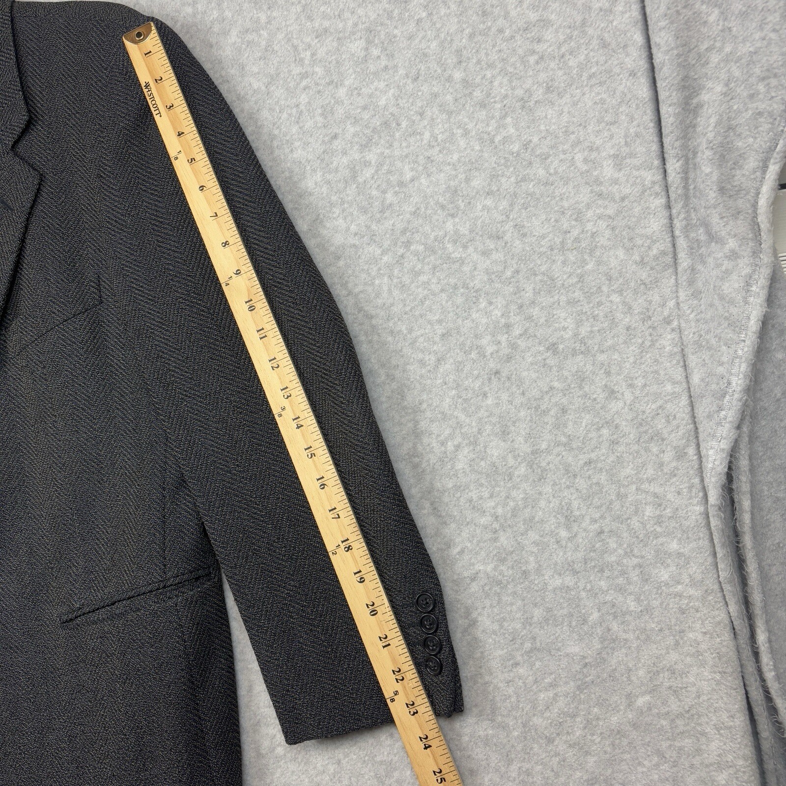 Vintage Corneliani Mens Wool Blazer Size 50R Gray Blue Jacket Made in Italy
