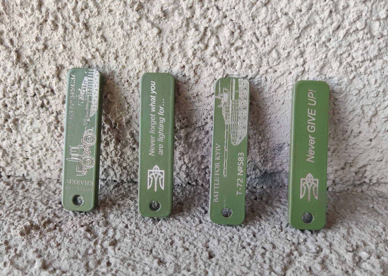 Unique Brutal Mini Keychain, Crafted in Ukraine from Recycled Material