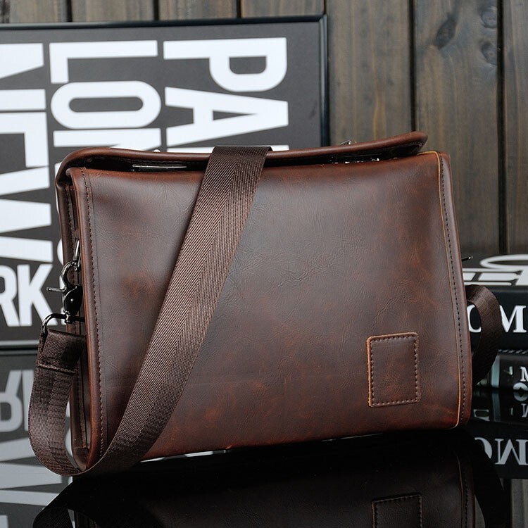 Men’s Briefcase Casual Business Shoulder Bag Leather Messenger Satchel Bag