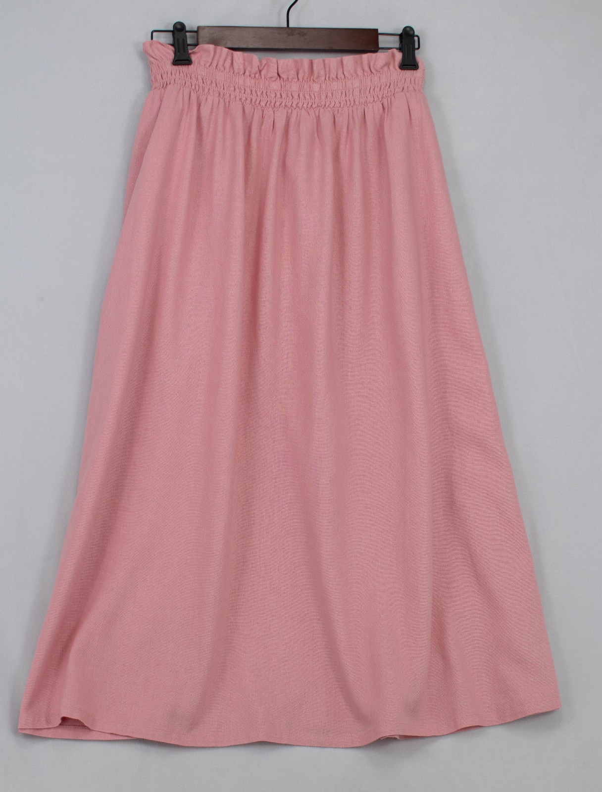 Amalfi Linen Drape Full Midi Skirt Woman’s L Wide Gathered Waistband