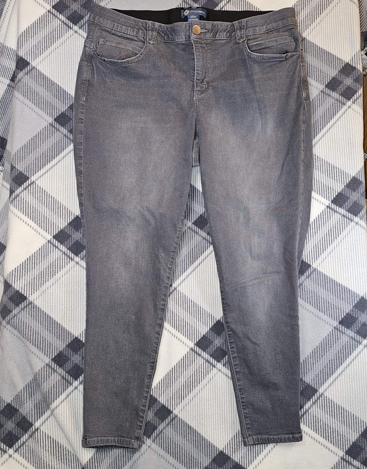 Democracy “Ab” Solution Grey Womens Straight Jeggings Jeans 22W