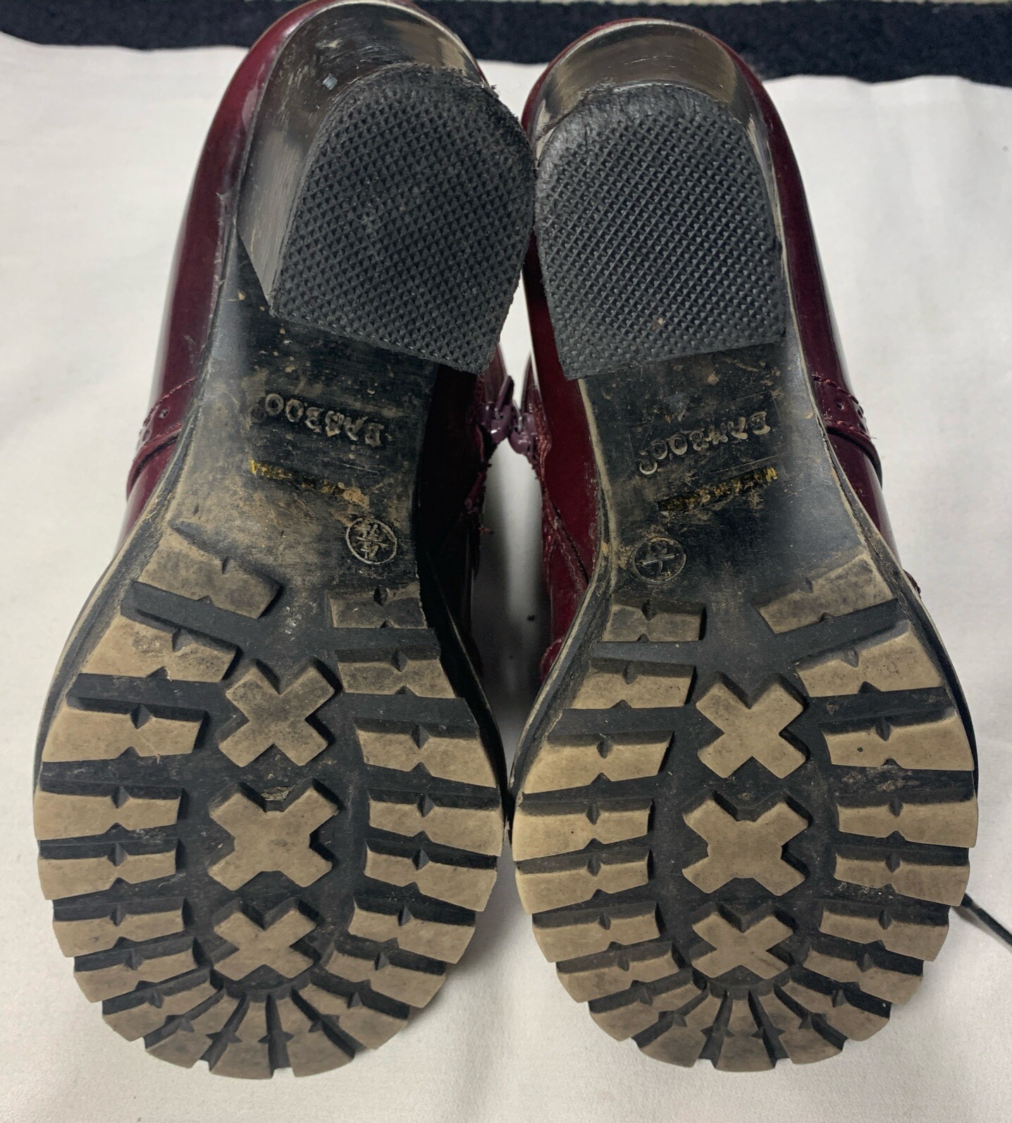 BAMBOO Bootie Sz 7 Tracker Plum Man Made Material Lace Up