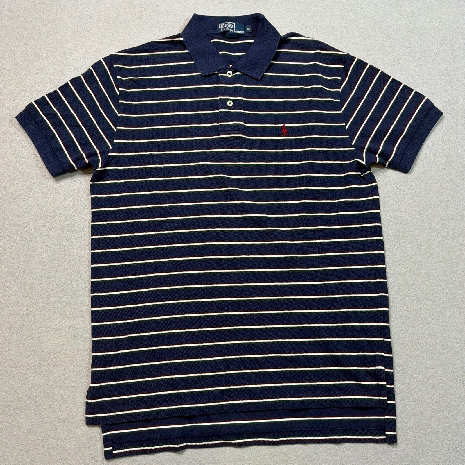 Ralph Lauren Polo Classic Blue White Stripe Pullover Shirt Size Medium