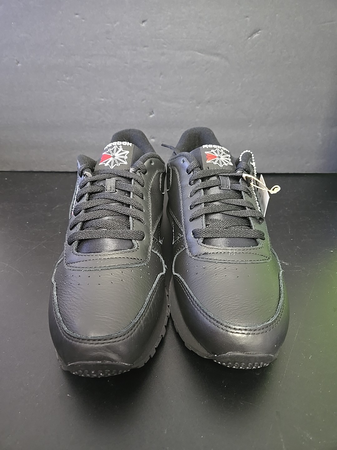 UNISEX Reebok Classic Leather Shoes CBLACK PUGR 100008494 105W12 G1N