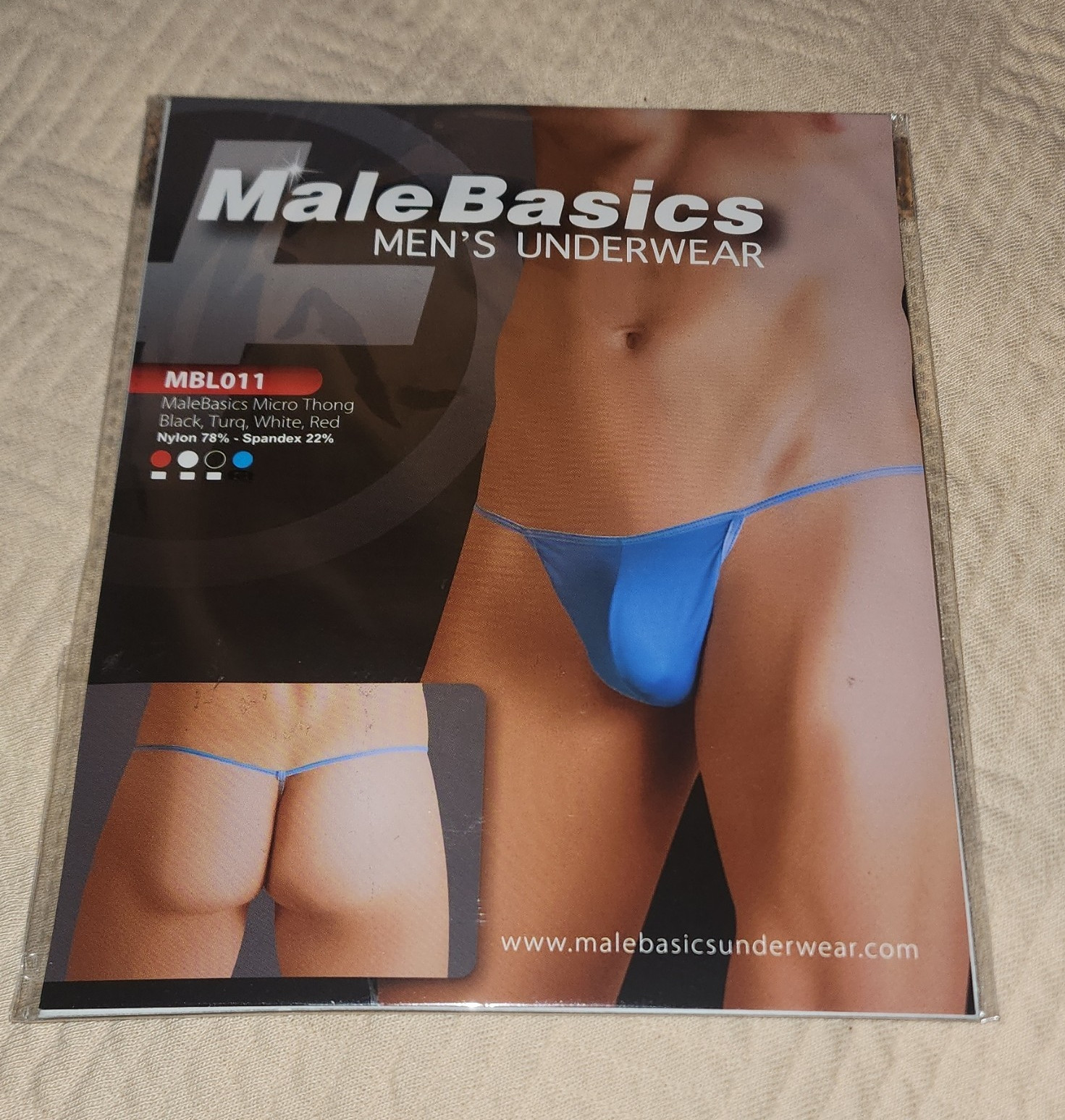 MaleBasics Micro Thong Men’s Underwear Mesh Pouch Turquoise L/XL MBL011