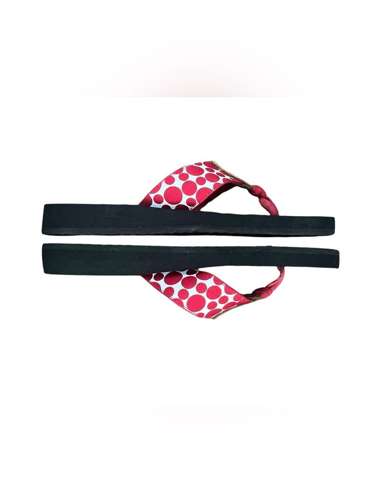 Yellow Box Red and White polka dot flip flops