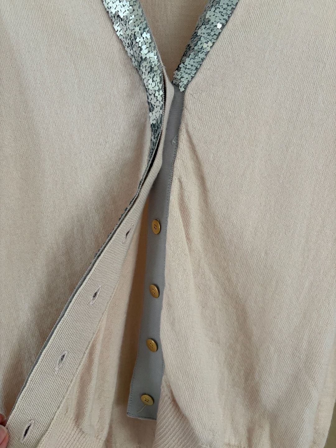 J.Crew 100% Merino Wool Cardigan with Sequin Embellished Placket