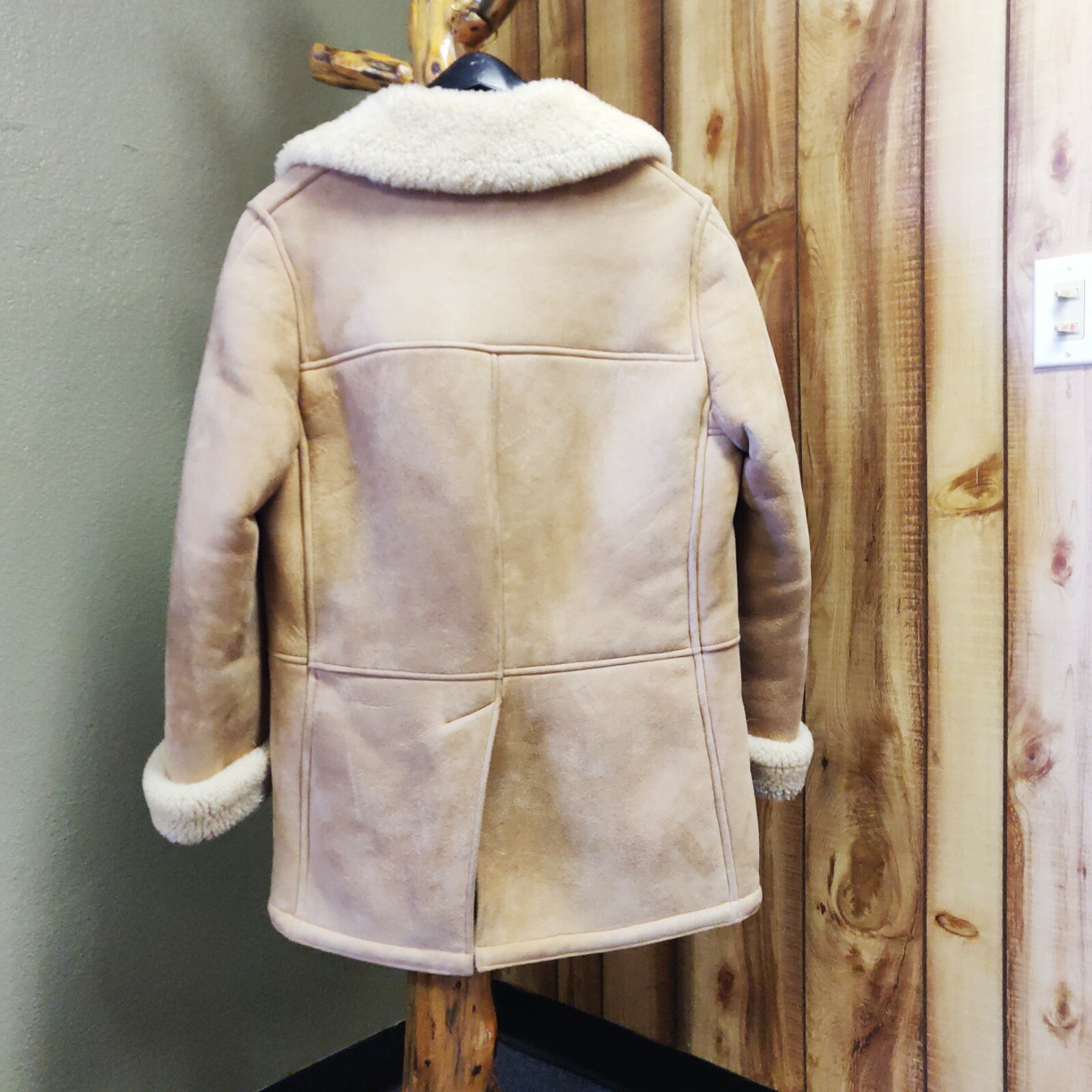 Vintage Shearling Leather Coat by Arthur Norgaard of Birch Creek Custom Made (M)