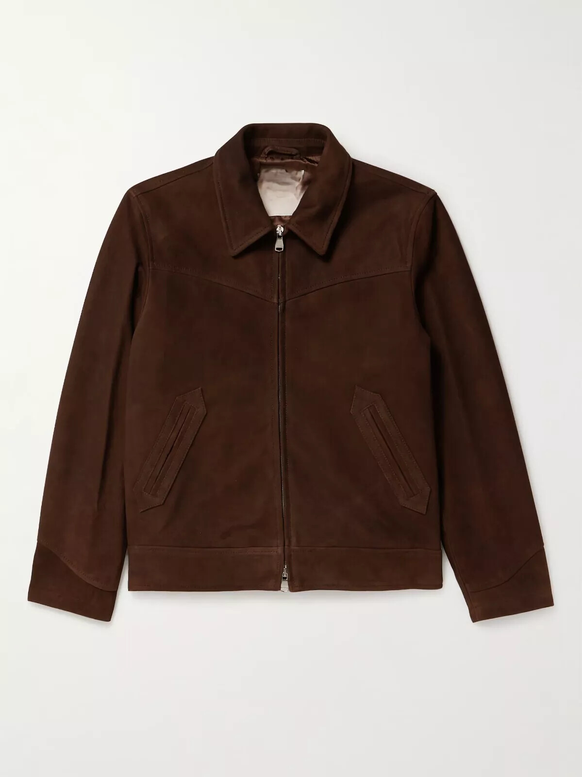 Men Brown Racer Leather Jacket Pure Suede Size XS S M L XL XXL 3XL 4XL 5XL 6XL