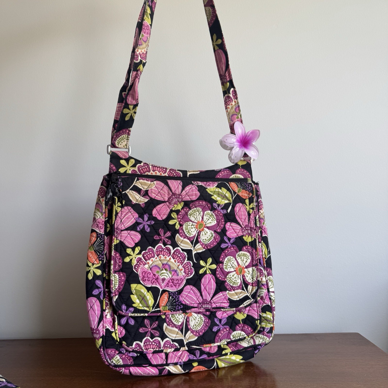Vera Bradley Crossbody and Wallet Pirouette Pink Retired Floral Matching Set