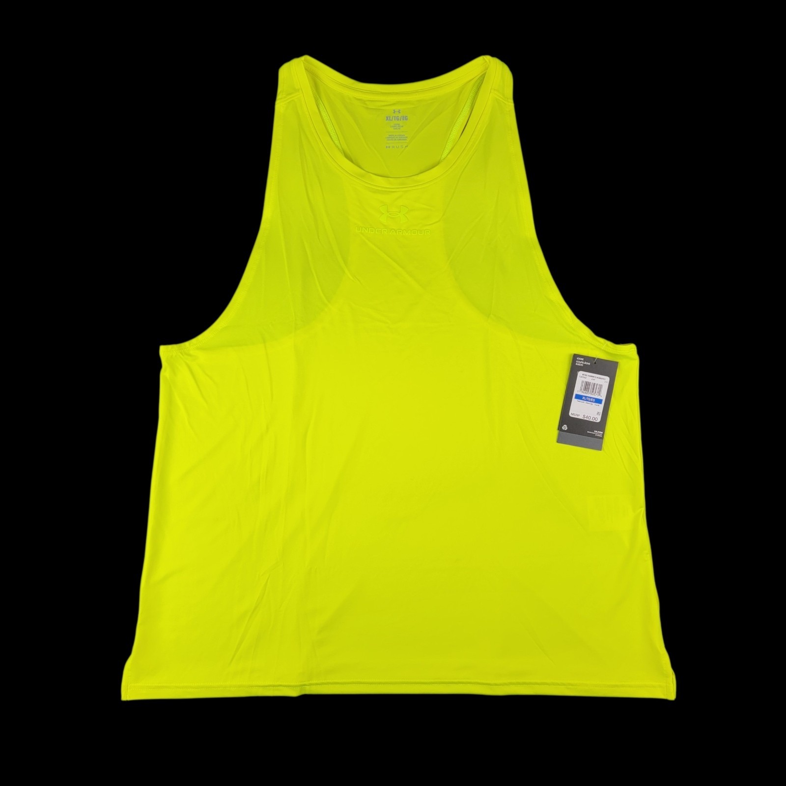 Under Armour RUSH Men’s Size XL Bright Yellow Vanish Energy Muscle Tank Top NEW!