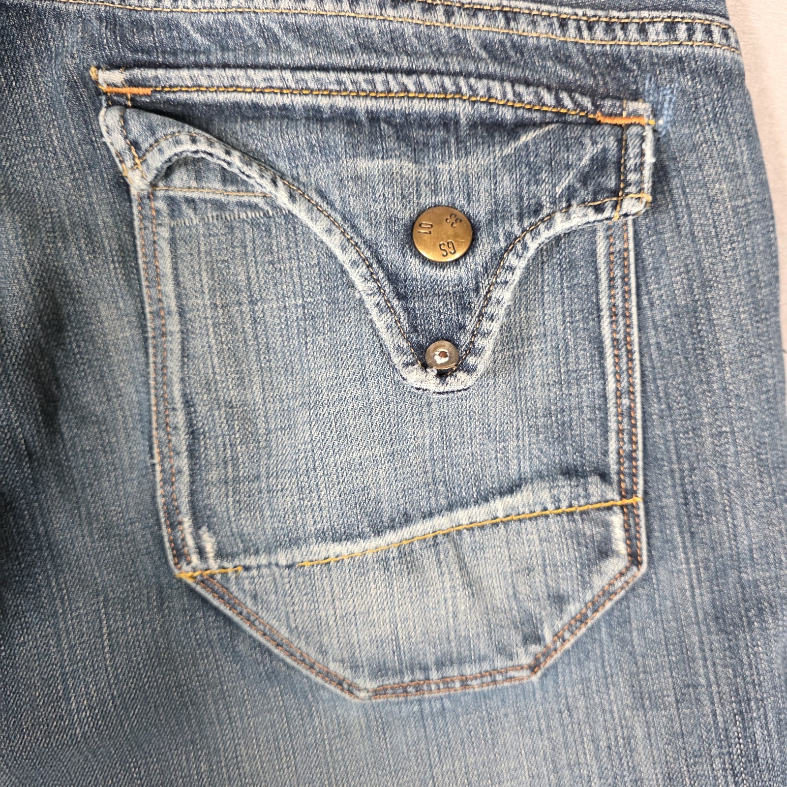G Star Raw Jeans Mens 36×33 (Measured) Blue 3301 Straight Distressed Denim