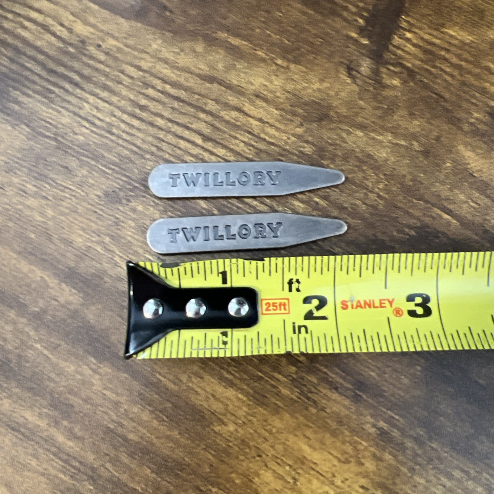 Twillory Brass Metal Collar Stays One Pair 2 Inch Stay One Silver Set
