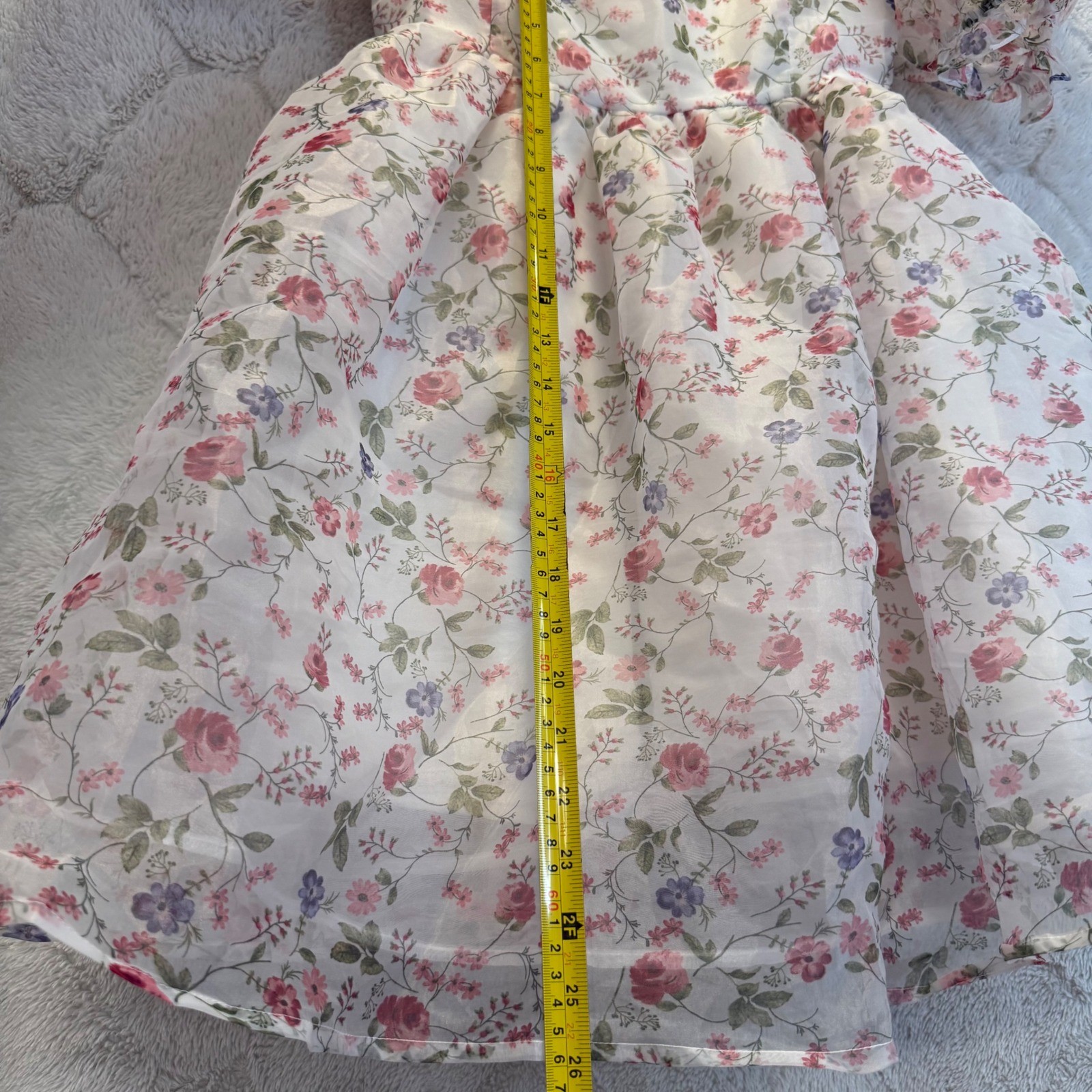 Coquette Cottagecore Floral Puff Sleeve Babydoll Dress Milkmaid Audrey Parks S