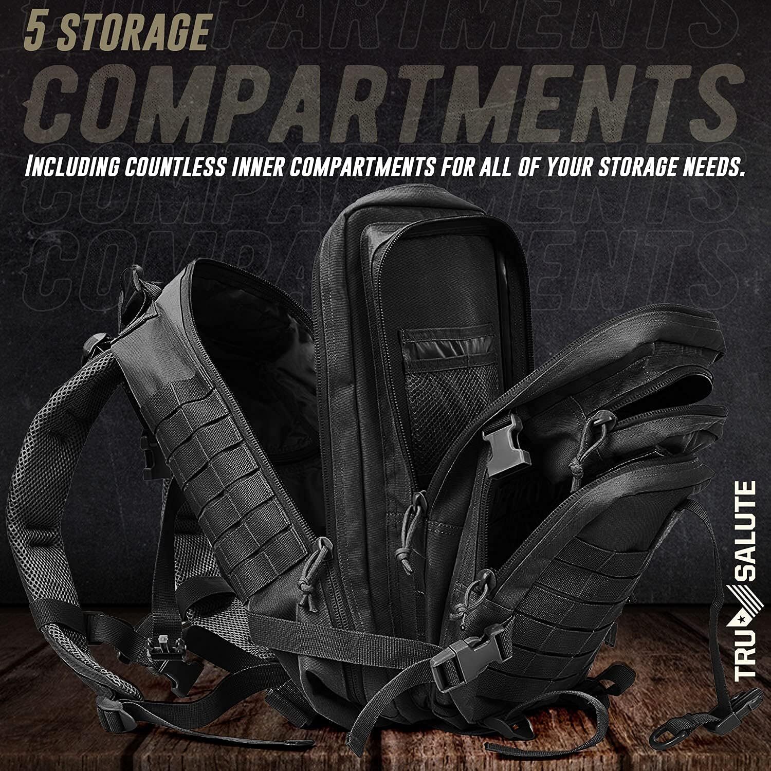 45L Large Military Tactical Backpack Army 3 Day Assault Pack Molle Bag Rucksack