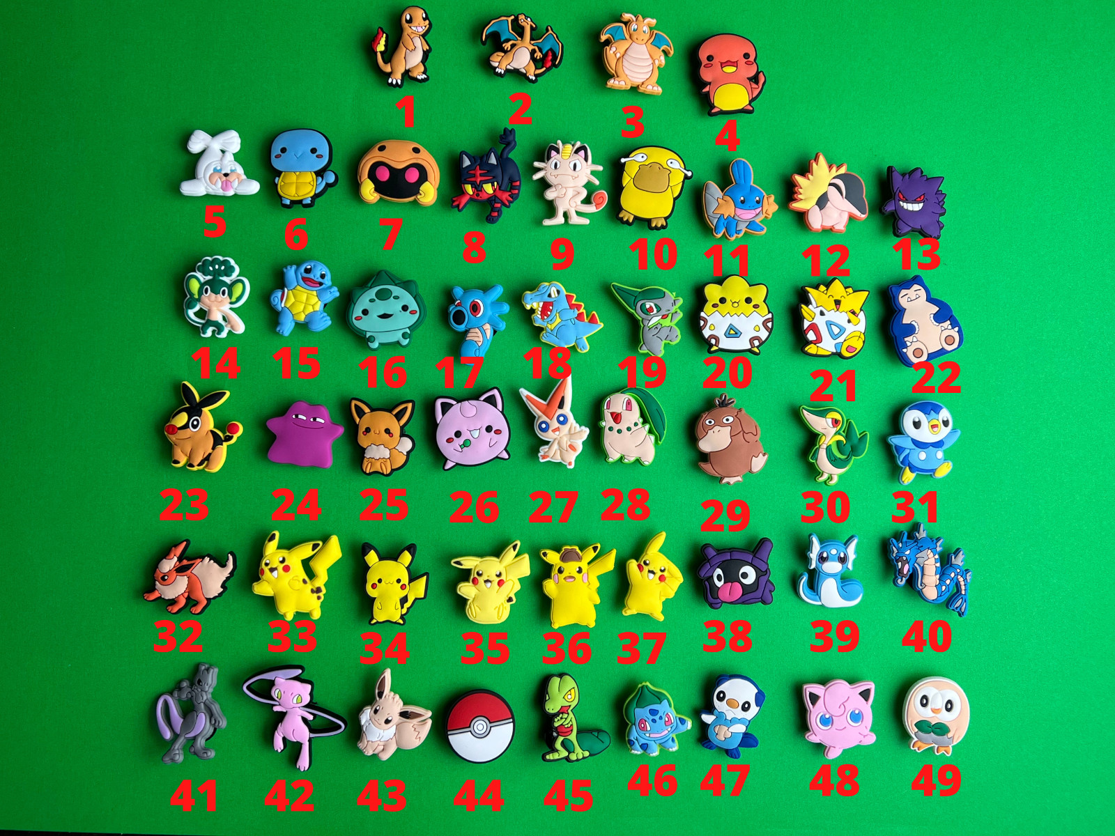 Pokemon Inspired Shoe Charms For Crocs Anime Charms Pikachu Charms LOT