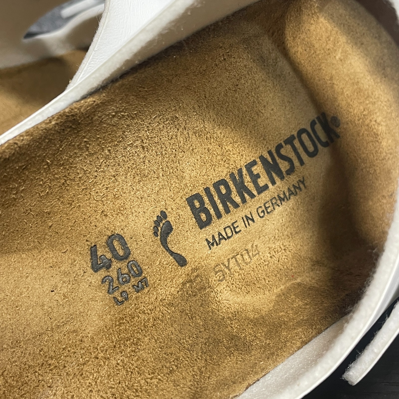 Birkenstock Arizona Birko Flor Sandals Womens EU 40 US 9 Narrow White Footbed