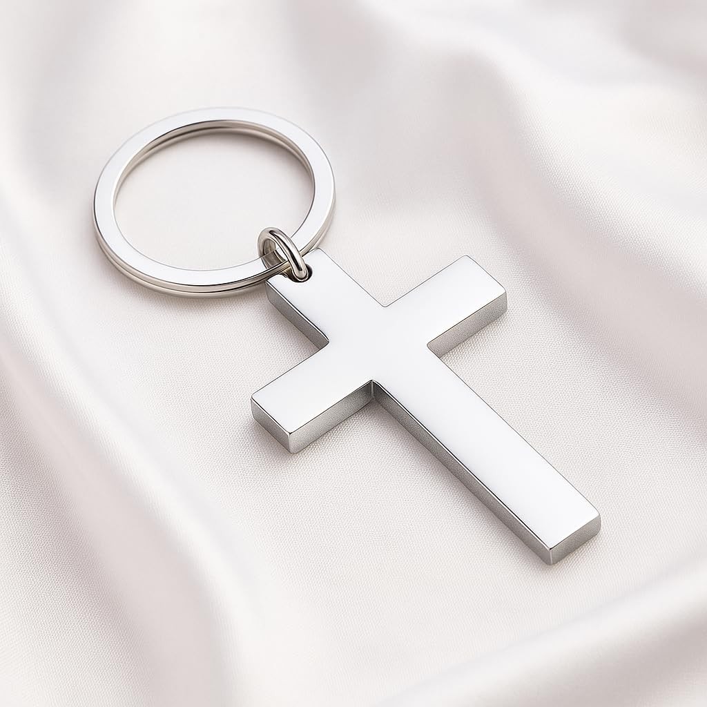 Cross Keychain Christian Gift Baptism Holiday Car Keychain